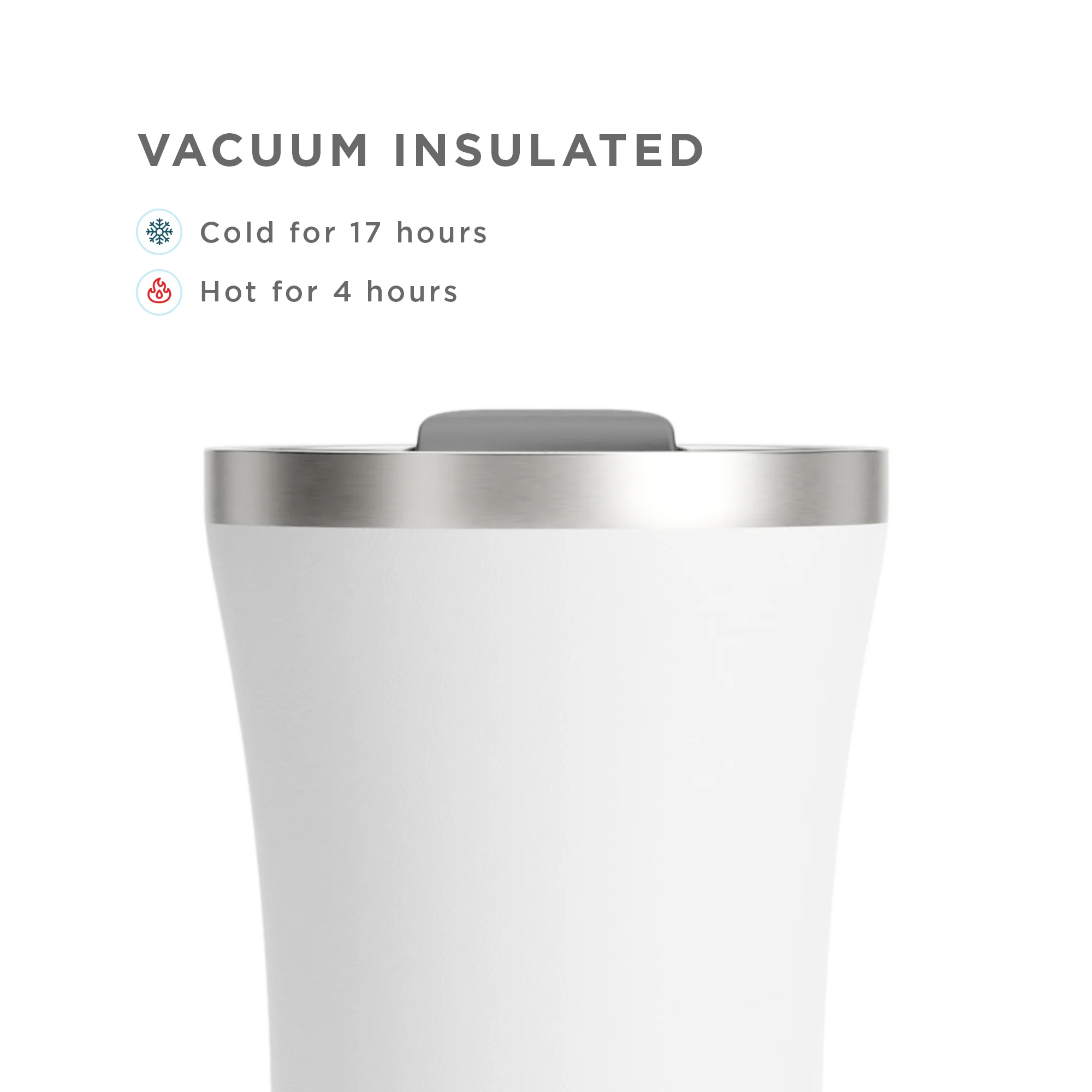 12oz Stainless Steel 3-in-1 Tumbler - White - Image 3