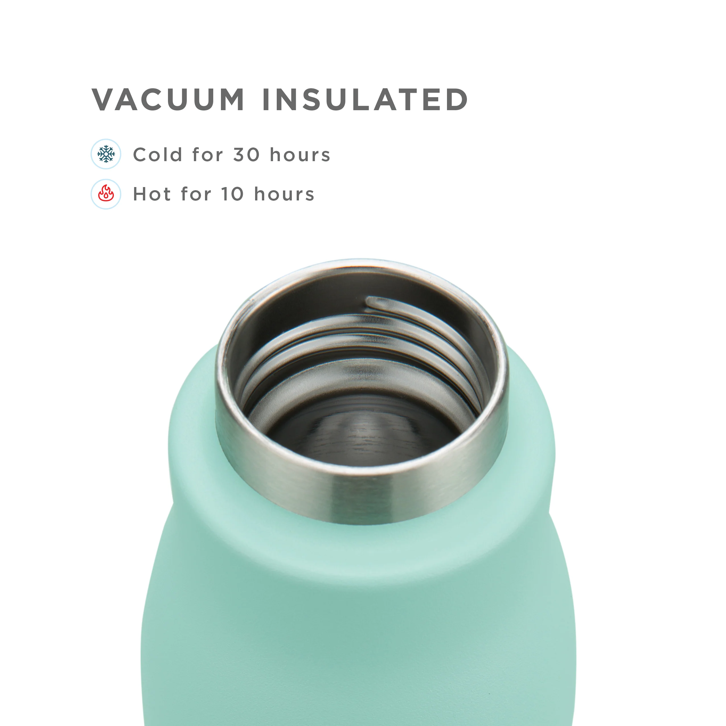 12oz Stainless Steel Bottle - Aqua - Image 3