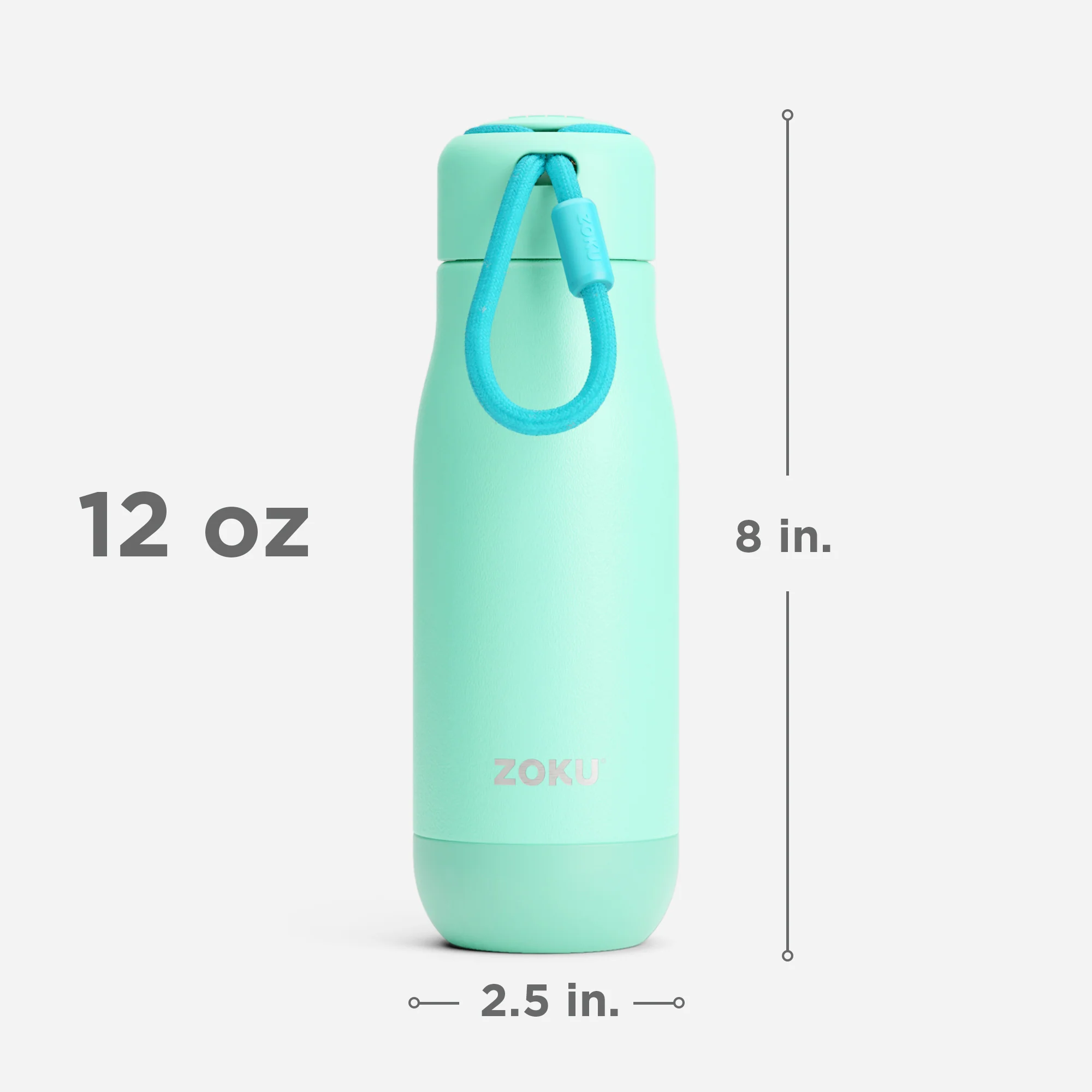12oz Stainless Steel Bottle - Aqua - Image 4