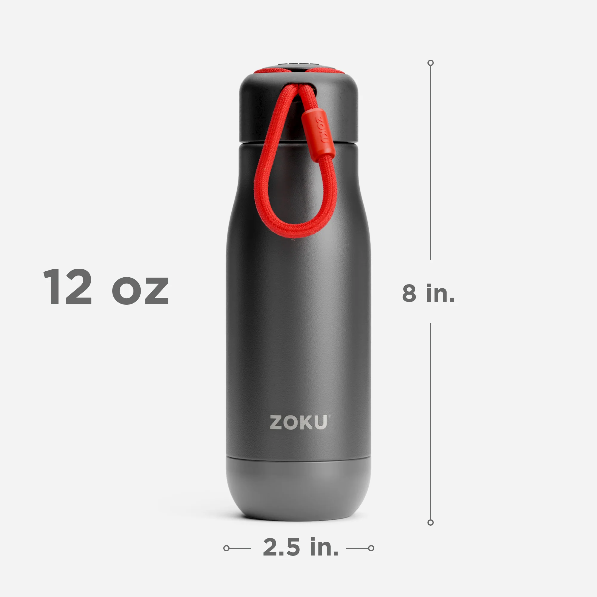 12oz Stainless Steel Bottle - Black - Image 4