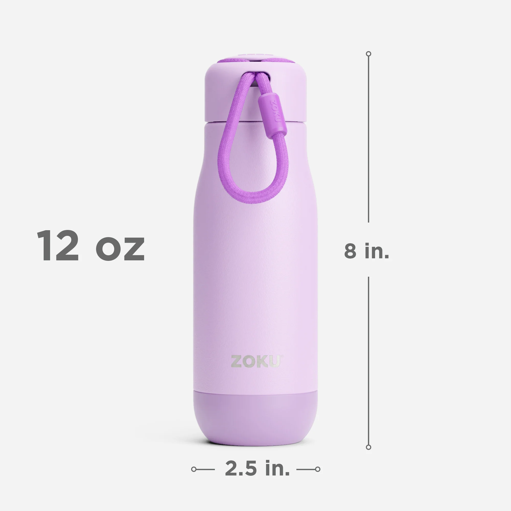12oz Stainless Steel Bottle - Lavender - Image 4