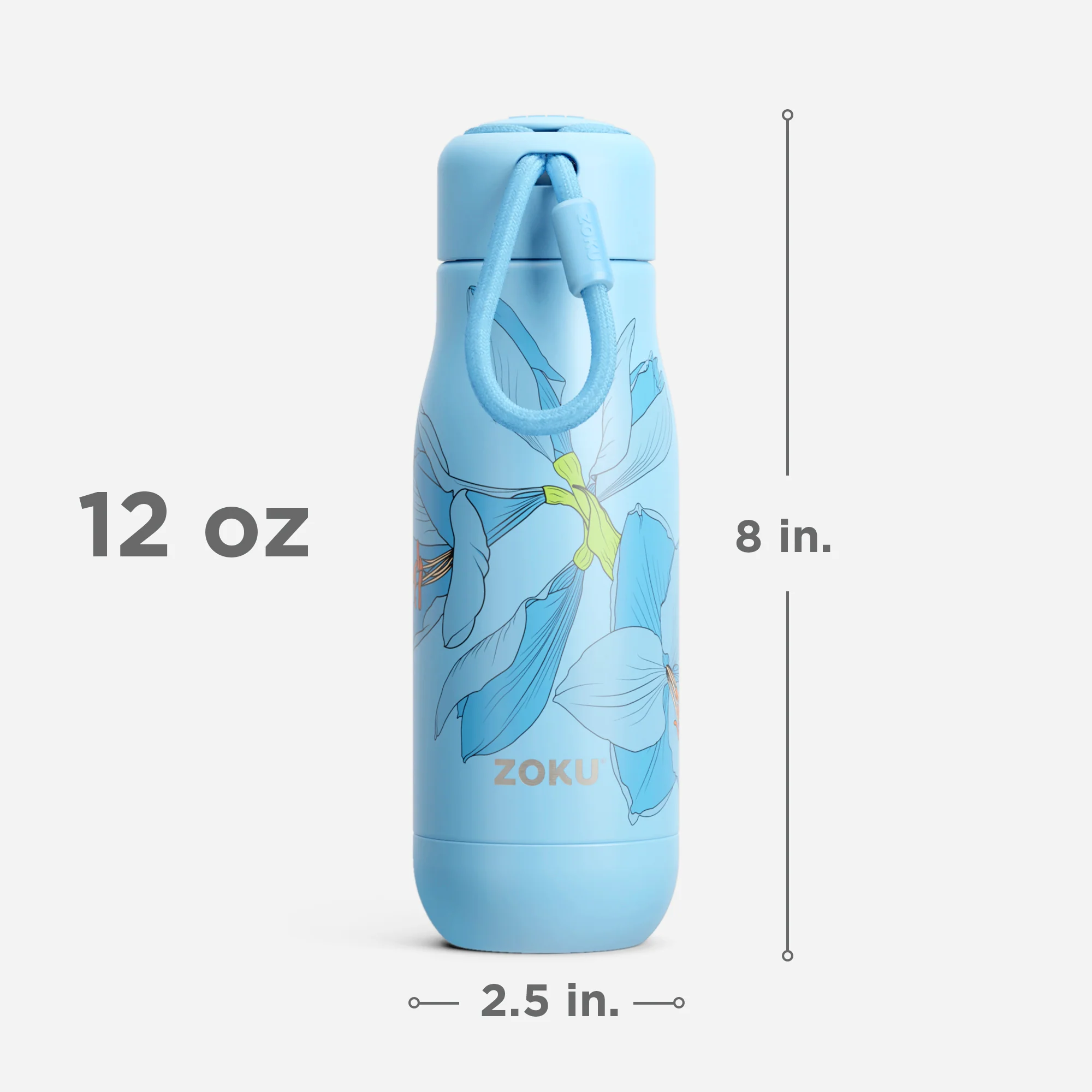 12oz Stainless Steel Bottle - Sky Lily - Image 4
