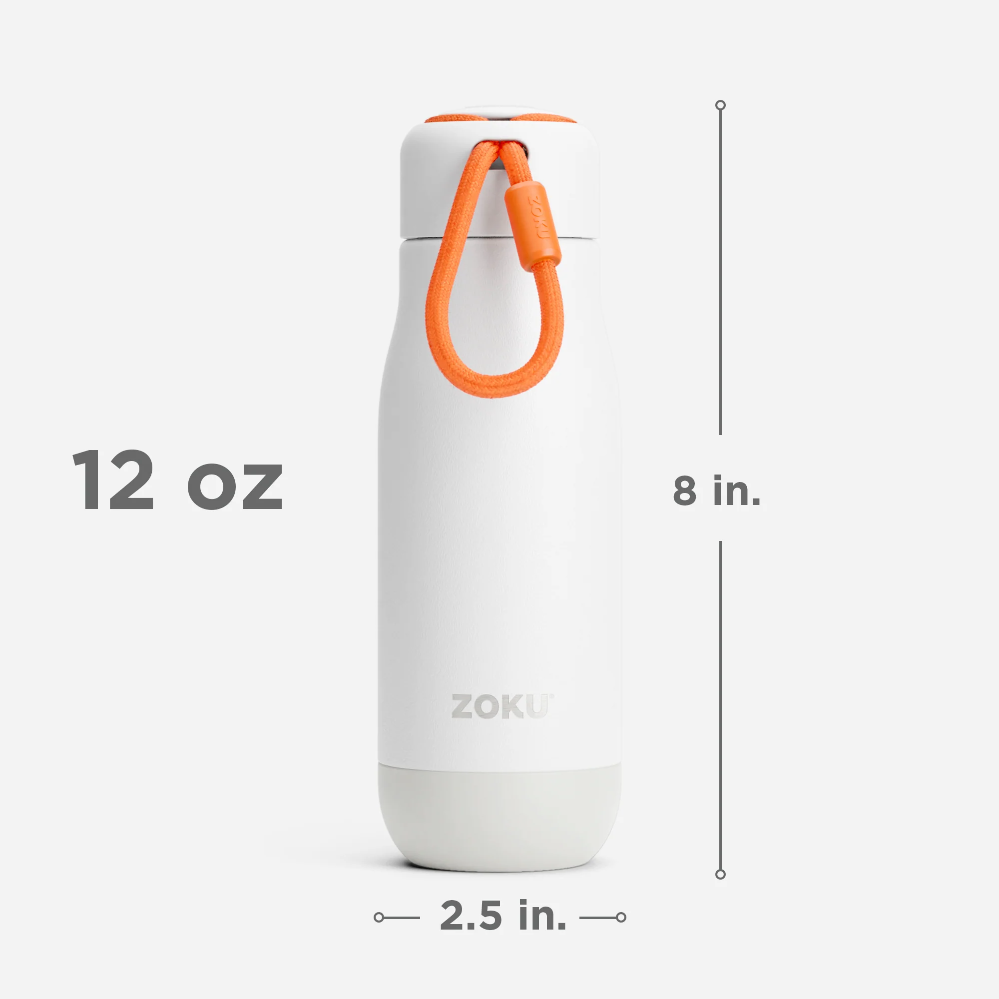 12oz Stainless Steel Bottle - White - Image 4