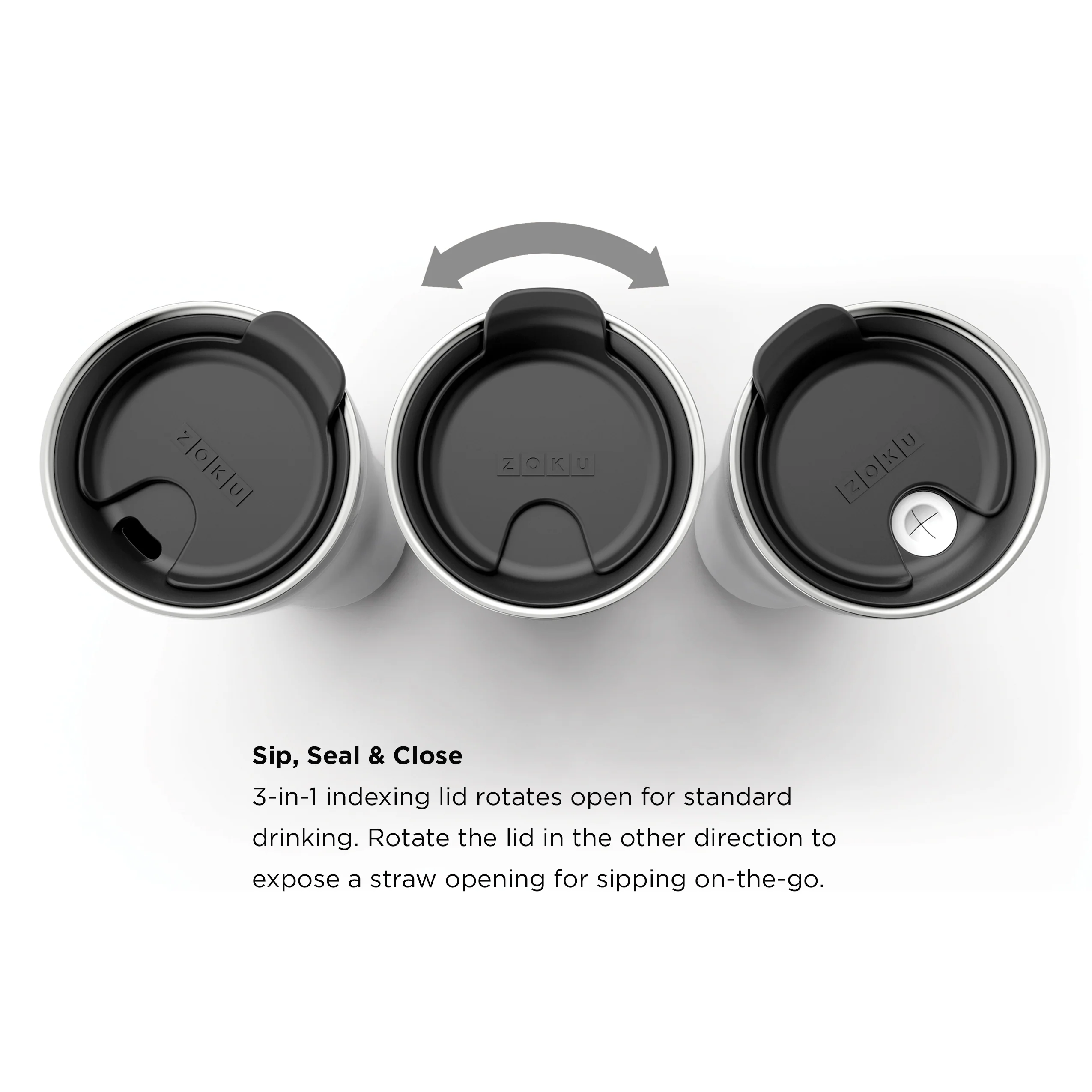 12oz Stainless Steel 3-in-1 Tumbler - Coral - Image 5